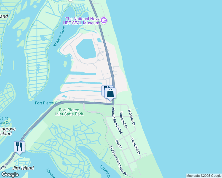 map of restaurants, bars, coffee shops, grocery stores, and more near 2711 North A1A in Fort Pierce