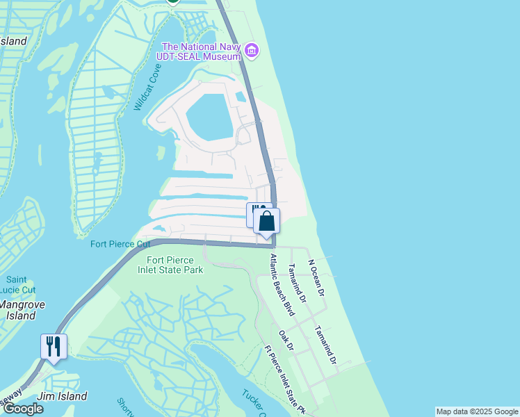 map of restaurants, bars, coffee shops, grocery stores, and more near 2800 Flotilla Terrace in Fort Pierce