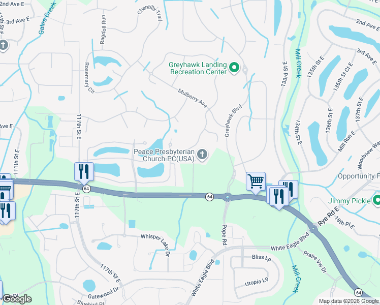 map of restaurants, bars, coffee shops, grocery stores, and more near 1041 Buttercup Glen in Bradenton