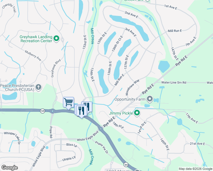 map of restaurants, bars, coffee shops, grocery stores, and more near 1011 134th Street East in Bradenton