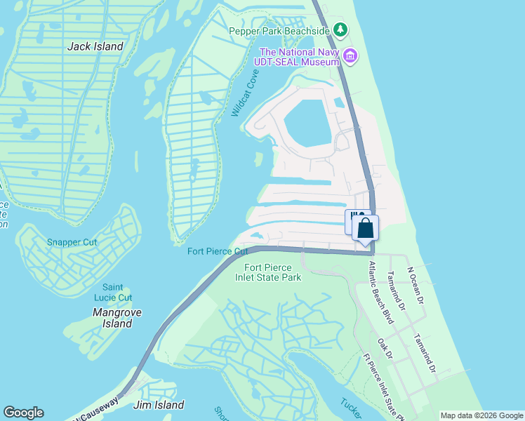 map of restaurants, bars, coffee shops, grocery stores, and more near 272 Bermuda Beach Drive in Fort Pierce