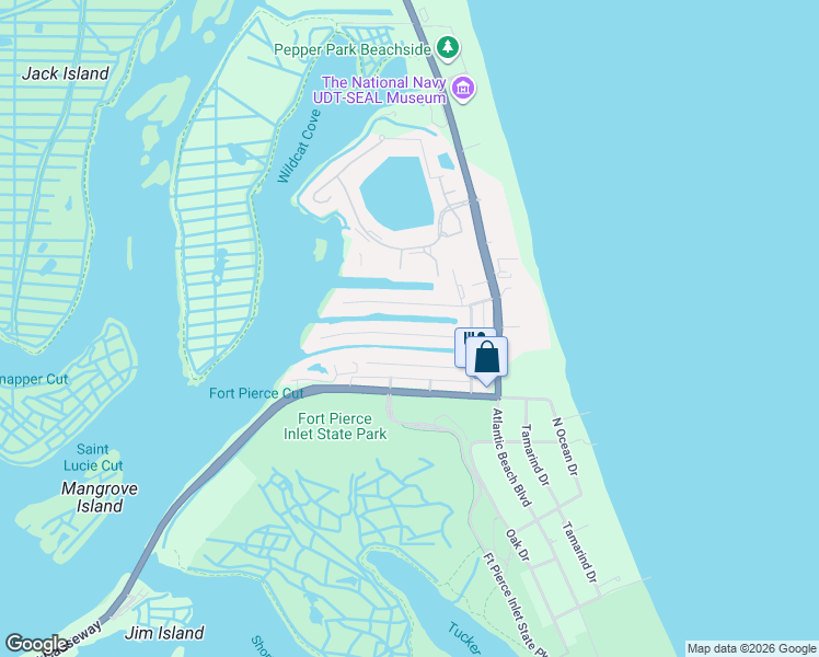 map of restaurants, bars, coffee shops, grocery stores, and more near 248 Bermuda Beach Drive in Fort Pierce