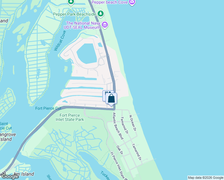 map of restaurants, bars, coffee shops, grocery stores, and more near 2801 North A1A in Fort Pierce