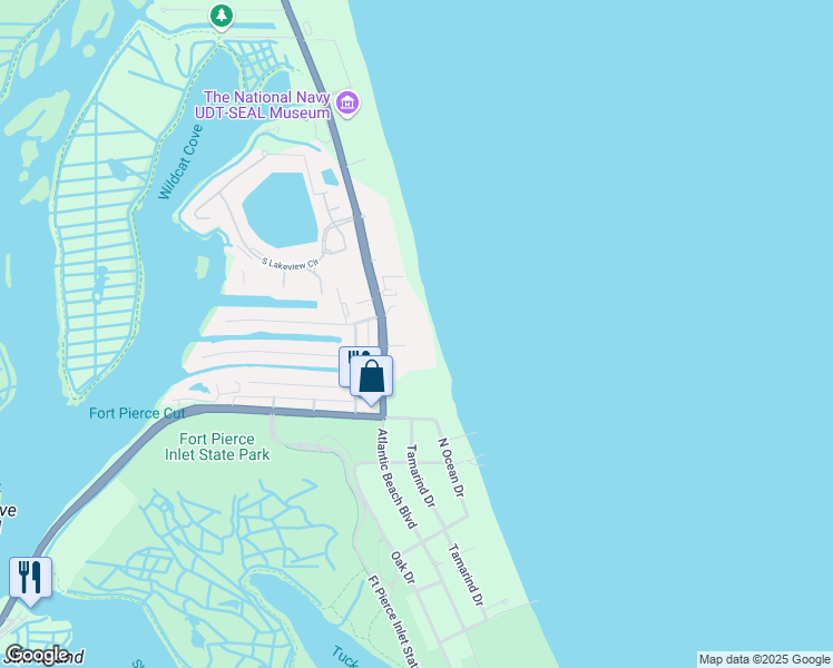 map of restaurants, bars, coffee shops, grocery stores, and more near 2800 North Highway A1A in Fort Pierce