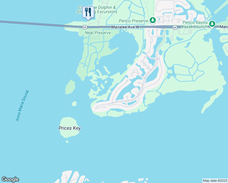 map of restaurants, bars, coffee shops, grocery stores, and more near 1269 Spoonbill Landings Circle in Bradenton