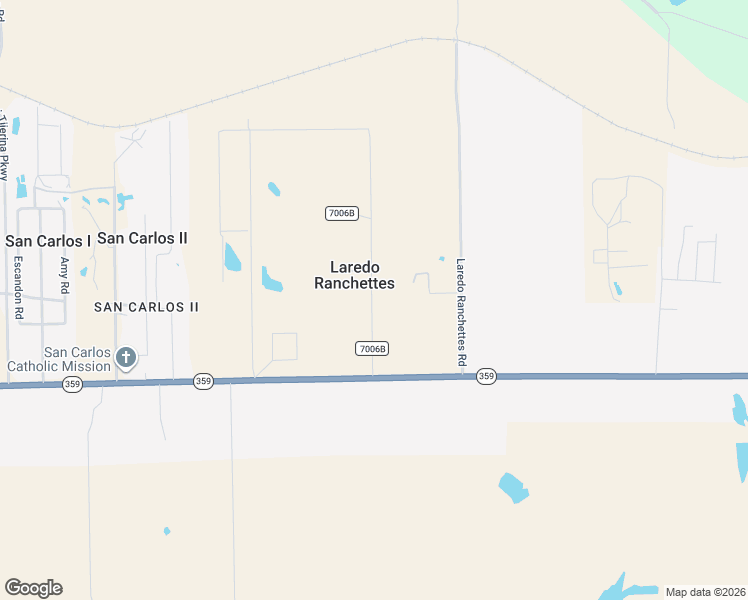 map of restaurants, bars, coffee shops, grocery stores, and more near 269 Ranch Road 7006B in Laredo