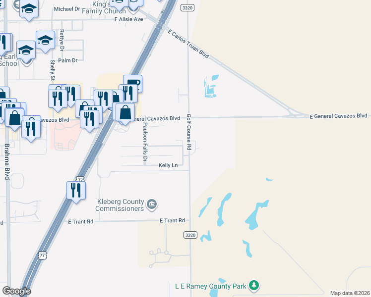 map of restaurants, bars, coffee shops, grocery stores, and more near 2904 Alice Lane in Kingsville