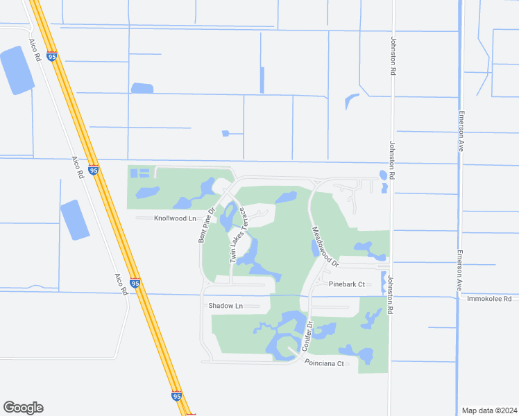 map of restaurants, bars, coffee shops, grocery stores, and more near 110 Twin Lakes Terrace in Fort Pierce