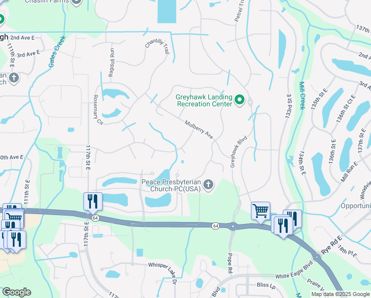 map of restaurants, bars, coffee shops, grocery stores, and more near 12507 Goldenrod Avenue in Bradenton