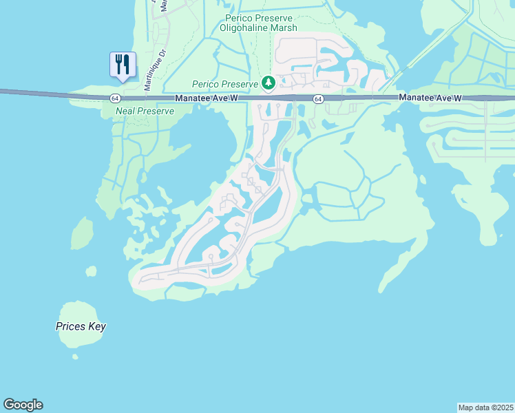 map of restaurants, bars, coffee shops, grocery stores, and more near 1143 Edgewater Circle in Bradenton