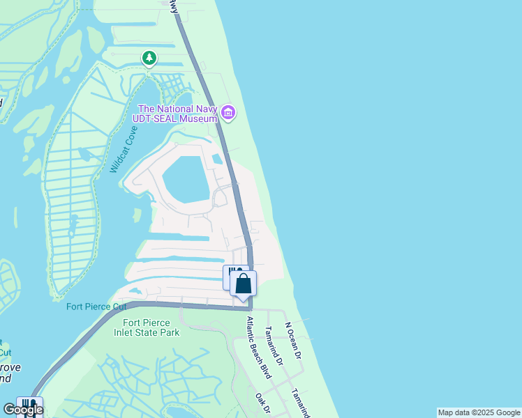 map of restaurants, bars, coffee shops, grocery stores, and more near 3100 North Highway A1A in Fort Pierce
