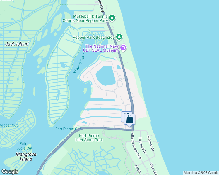 map of restaurants, bars, coffee shops, grocery stores, and more near 3210 South Lakeview Circle in Fort Pierce