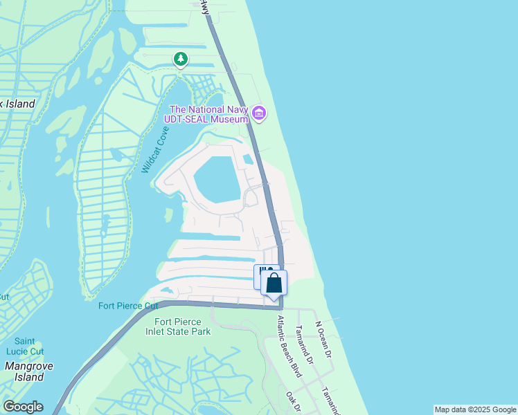 map of restaurants, bars, coffee shops, grocery stores, and more near 217 River Walk in Fort Pierce