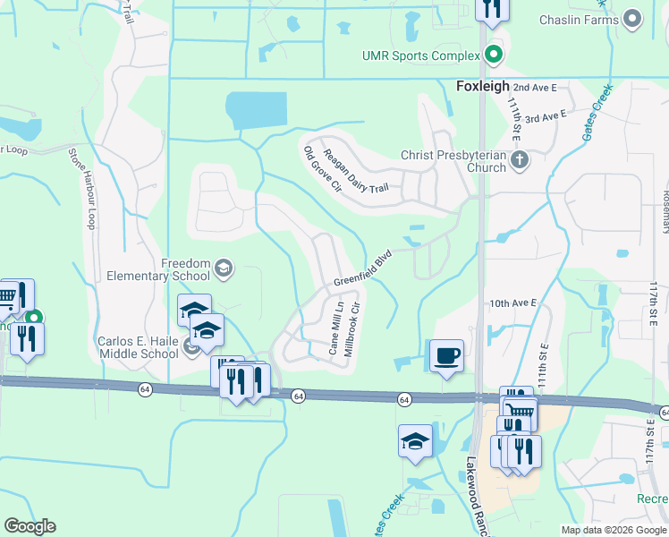 map of restaurants, bars, coffee shops, grocery stores, and more near 774 Planters Manor Way in Bradenton
