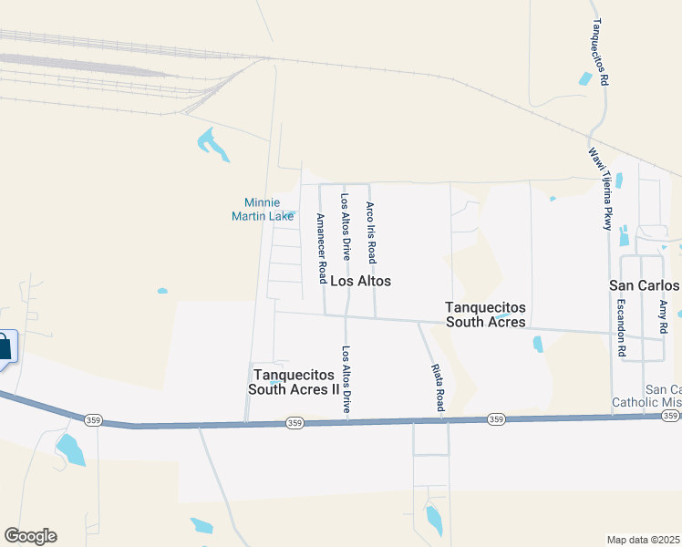 map of restaurants, bars, coffee shops, grocery stores, and more near 213 Amanecer Road in Laredo
