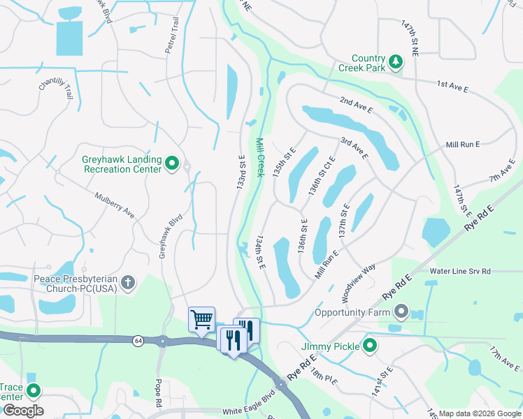 map of restaurants, bars, coffee shops, grocery stores, and more near 710 134th Street East in Bradenton