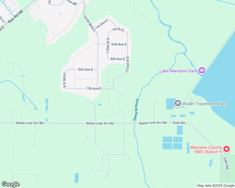 map of restaurants, bars, coffee shops, grocery stores, and more near 17145 Water Line Srv Road in Bradenton