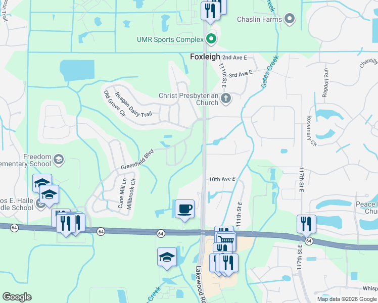 map of restaurants, bars, coffee shops, grocery stores, and more near 951 Springwood Circle in Bradenton