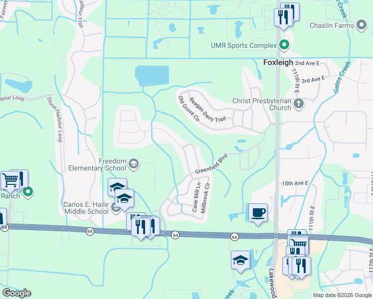 map of restaurants, bars, coffee shops, grocery stores, and more near 751 Planters Manor Way in Bradenton
