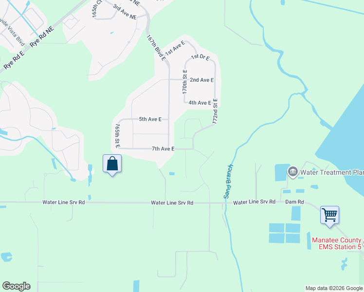 map of restaurants, bars, coffee shops, grocery stores, and more near 16706 7th Avenue East in Bradenton