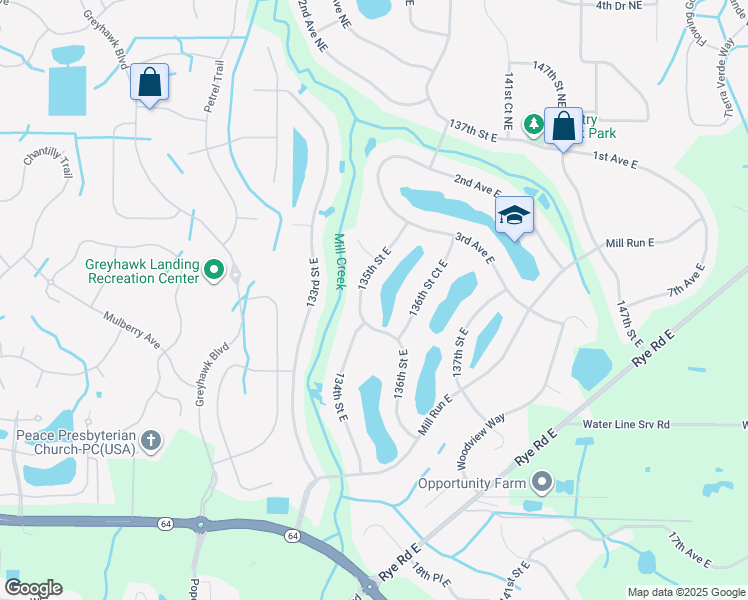 map of restaurants, bars, coffee shops, grocery stores, and more near 603 136th Street East in Bradenton
