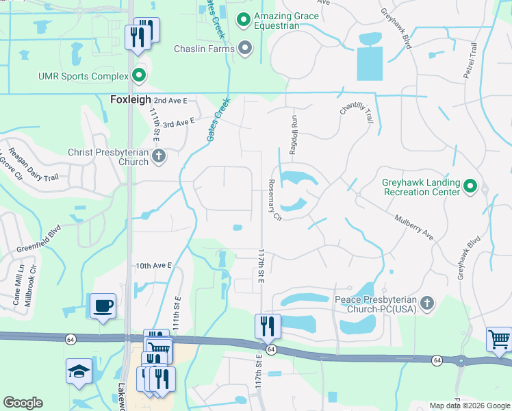 map of restaurants, bars, coffee shops, grocery stores, and more near 11526 Autumn Leaf Way in Bradenton