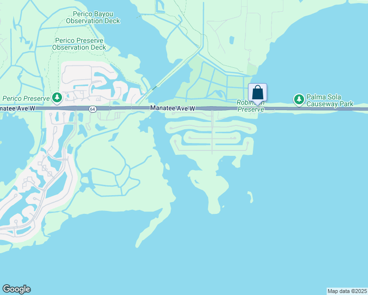 map of restaurants, bars, coffee shops, grocery stores, and more near 10412 Spoonbill Road West in Bradenton
