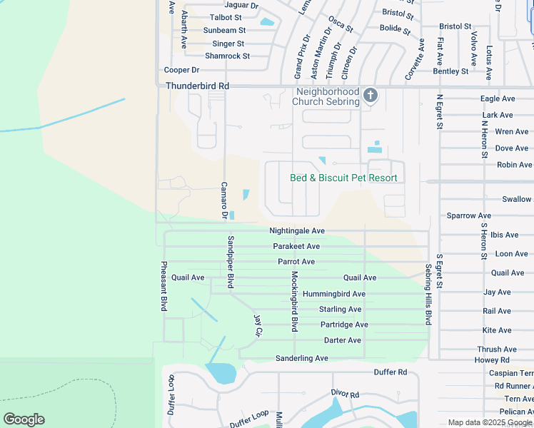 map of restaurants, bars, coffee shops, grocery stores, and more near 4442 Vantage Circle in Sebring