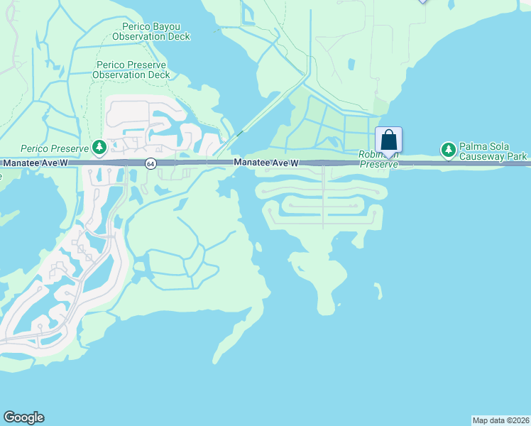 map of restaurants, bars, coffee shops, grocery stores, and more near 10429 Spoonbill Road West in Bradenton