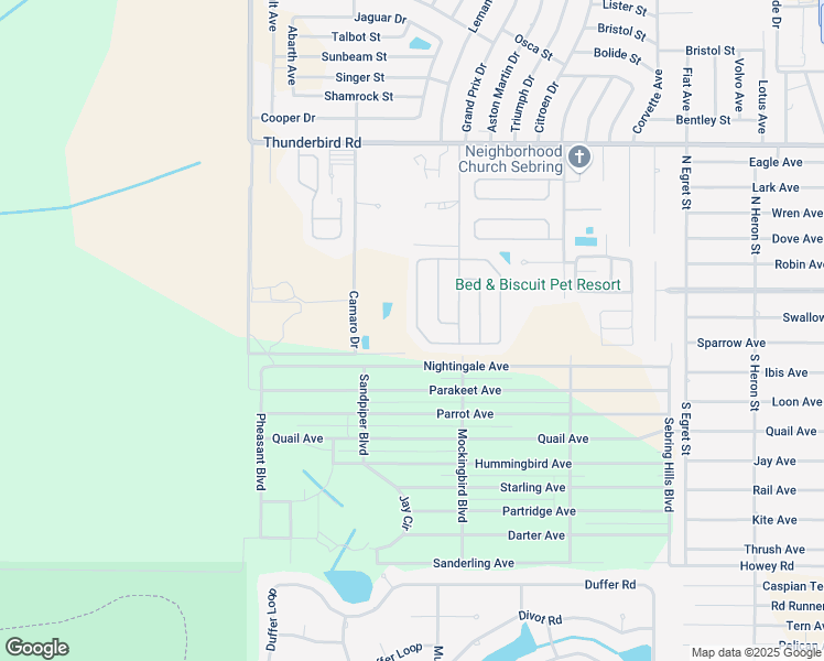 map of restaurants, bars, coffee shops, grocery stores, and more near 4442 Vantage Circle in Sebring