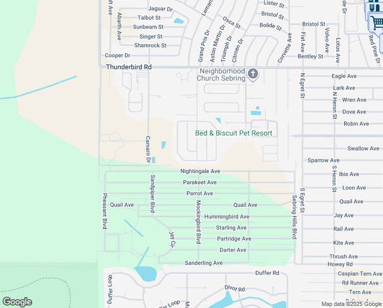 map of restaurants, bars, coffee shops, grocery stores, and more near 3119 Pointe West in Sebring