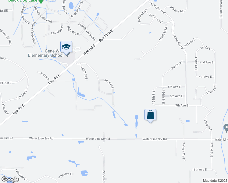 map of restaurants, bars, coffee shops, grocery stores, and more near 181 Rye Road East in Bradenton
