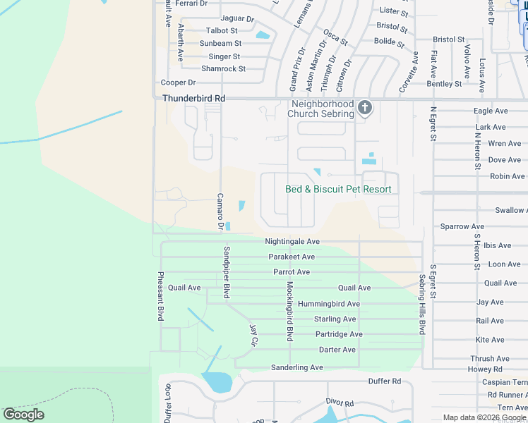 map of restaurants, bars, coffee shops, grocery stores, and more near 4442 Vantage Circle in Sebring