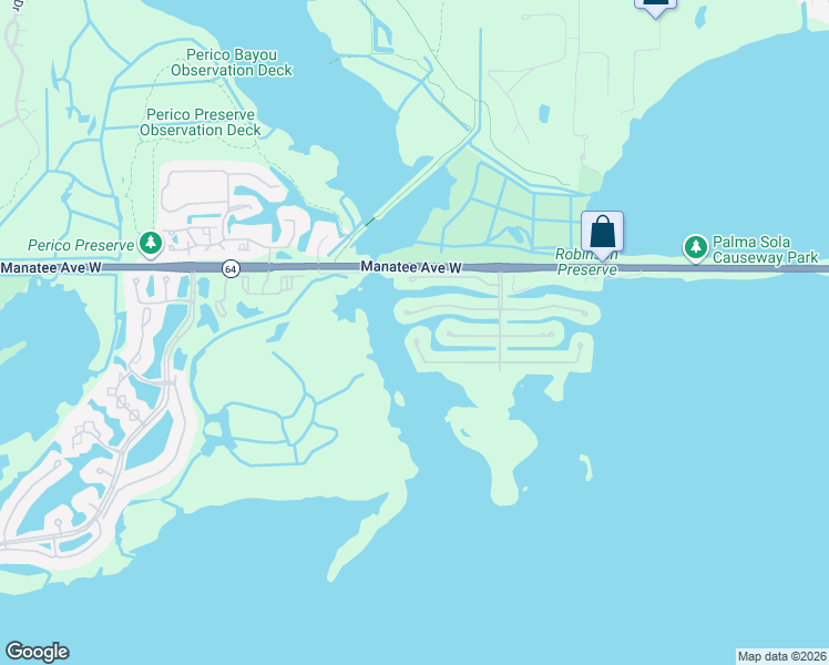 map of restaurants, bars, coffee shops, grocery stores, and more near 10429 Spoonbill Road West in Bradenton