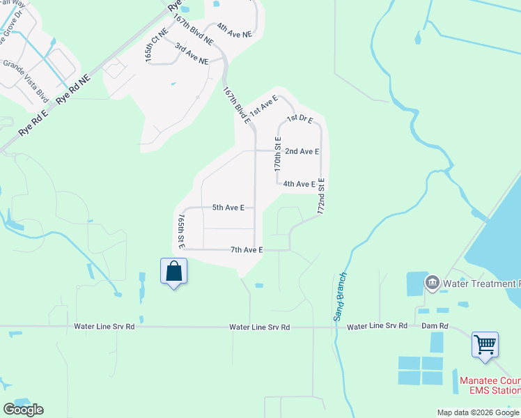 map of restaurants, bars, coffee shops, grocery stores, and more near 511 167th Boulevard East in Bradenton