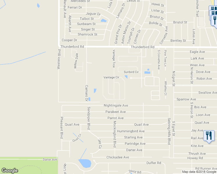 map of restaurants, bars, coffee shops, grocery stores, and more near 3220 Pointe Avenue in Sebring