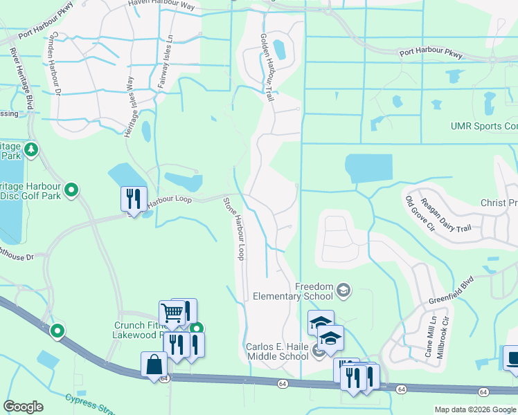 map of restaurants, bars, coffee shops, grocery stores, and more near 803 Fairwaycove Lane in Bradenton