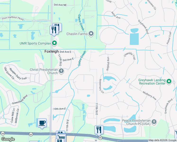 map of restaurants, bars, coffee shops, grocery stores, and more near 410 116th Street East in Bradenton