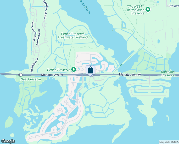 map of restaurants, bars, coffee shops, grocery stores, and more near 10860-11308 Manatee Avenue West in Bradenton
