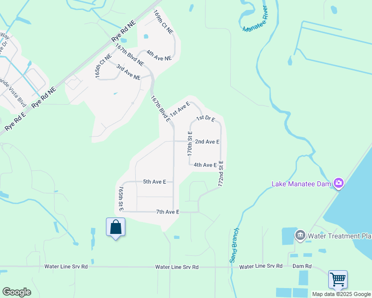 map of restaurants, bars, coffee shops, grocery stores, and more near 210 170th Street East in Bradenton