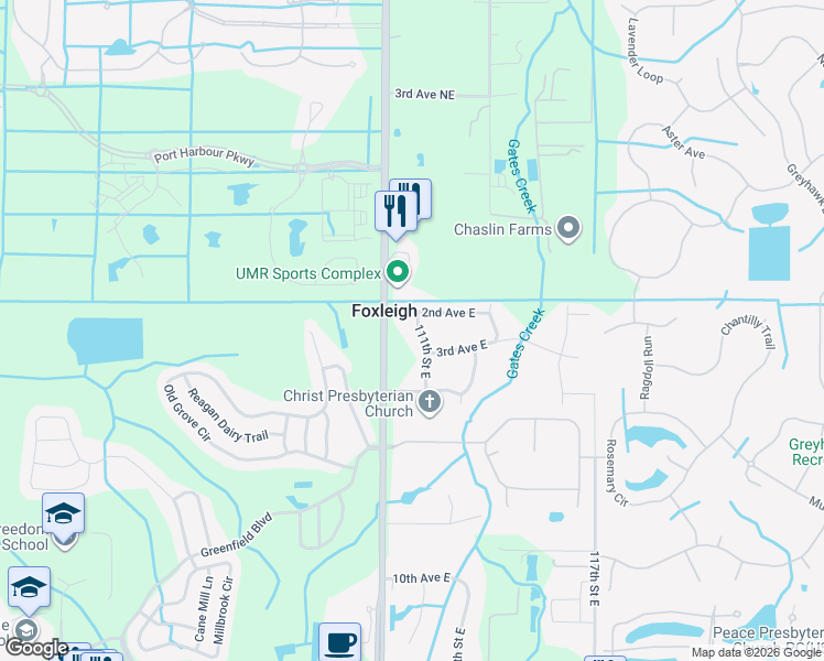 map of restaurants, bars, coffee shops, grocery stores, and more near 212 111th Street East in Bradenton