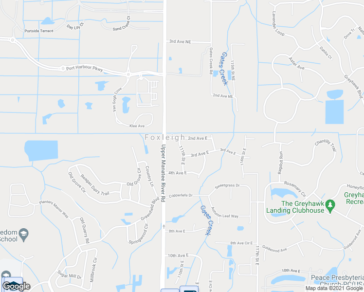 map of restaurants, bars, coffee shops, grocery stores, and more near 212 111th Street East in Bradenton