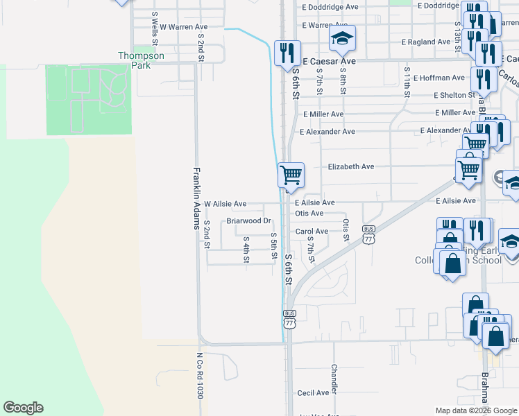 map of restaurants, bars, coffee shops, grocery stores, and more near 110 Briarwood Drive in Kingsville