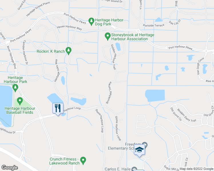 map of restaurants, bars, coffee shops, grocery stores, and more near 8913 Brookfield Terrace in Bradenton