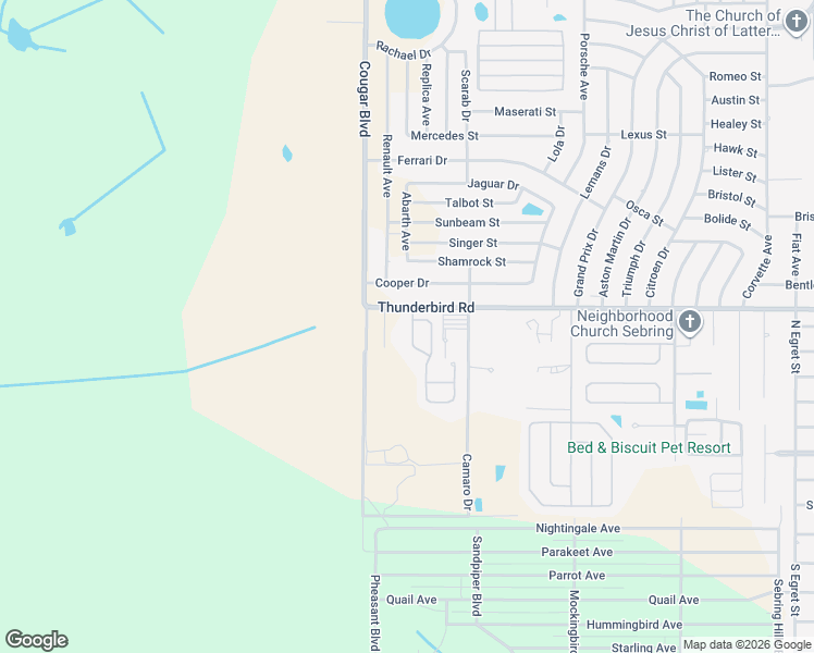 map of restaurants, bars, coffee shops, grocery stores, and more near 1629 Willow Run in Sebring