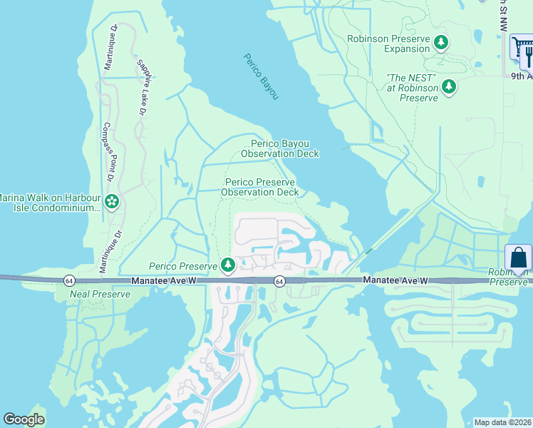 map of restaurants, bars, coffee shops, grocery stores, and more near 11323 Perico Isle Circle in Bradenton