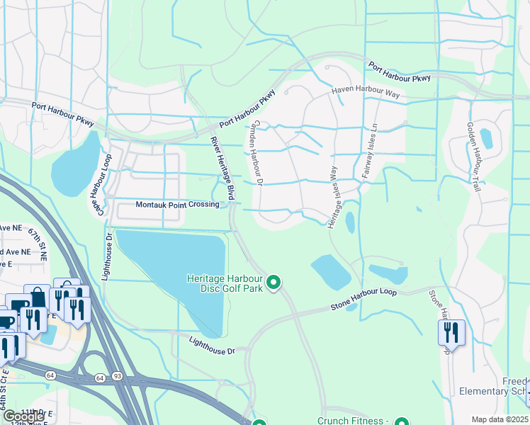 map of restaurants, bars, coffee shops, grocery stores, and more near 7571 Camden Harbour Drive in Bradenton