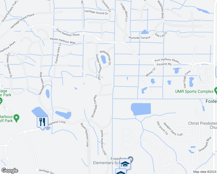 map of restaurants, bars, coffee shops, grocery stores, and more near 9104 Kingsbury Place in Bradenton