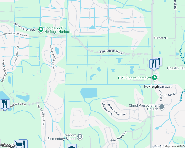 map of restaurants, bars, coffee shops, grocery stores, and more near 10008 Rembrandt Terrace in Bradenton