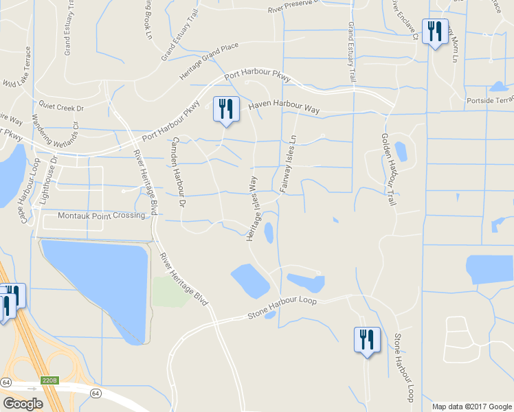 map of restaurants, bars, coffee shops, grocery stores, and more near 811 Fairway Isles Lane in Bradenton